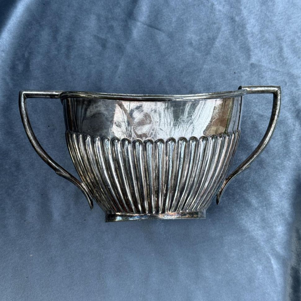 Сахарница 19 см мельхиор серебрение Англия