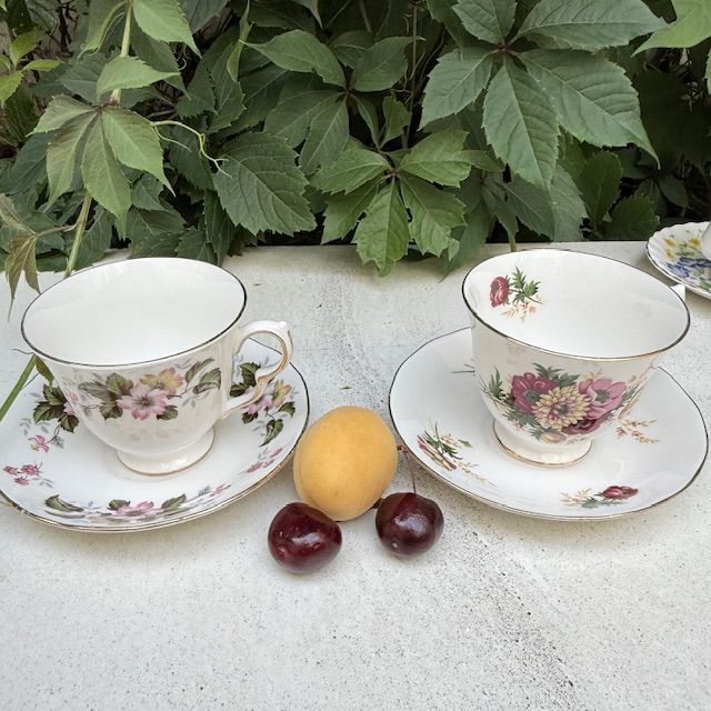 Чайная пара Queen Anne Садовые цветы 200 мл Англия  