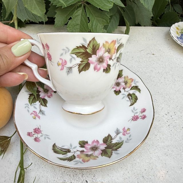 Чайная пара Queen Anne Садовые цветы 200 мл Англия  