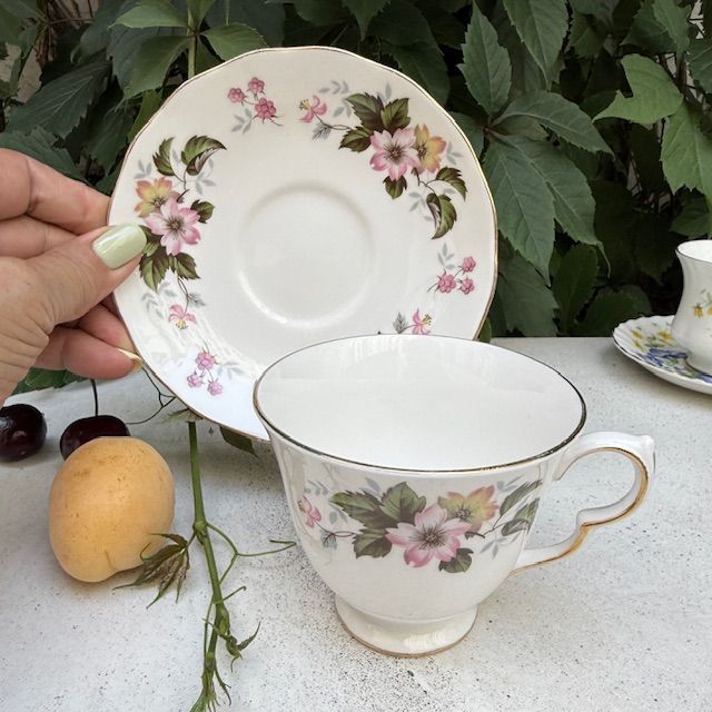 Чайная пара Queen Anne Садовые цветы 200 мл Англия  