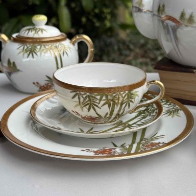 Чайное трио Бамбук 170 мл фарфор Япония    