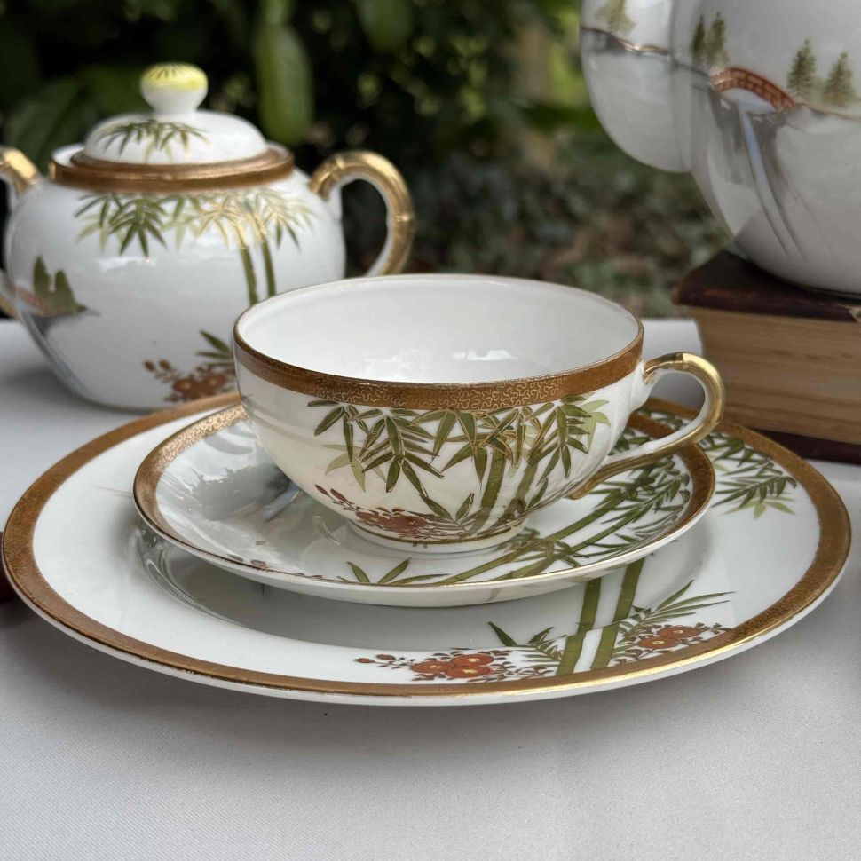 Чайное трио Бамбук 170 мл фарфор Япония    