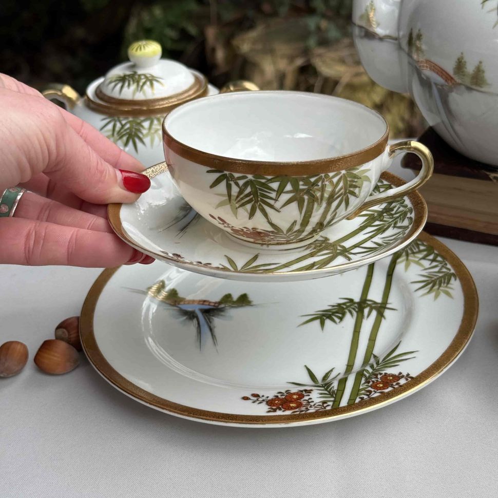 Чайное трио Бамбук 170 мл фарфор Япония    