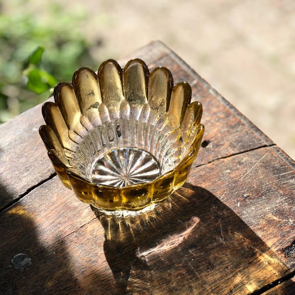 Подсвечник цветок  шампань хрусталь Швеция