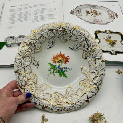 Блюдо Meissen 26 см Мейсенский букет 1982 г. Германия