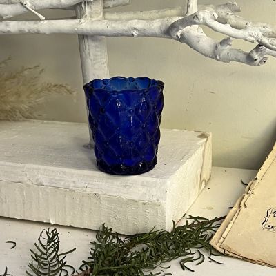 Подсвечник 6 см синий стекло