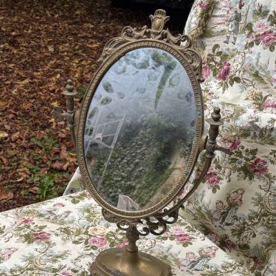 Зеркало настольное 50 см латунь