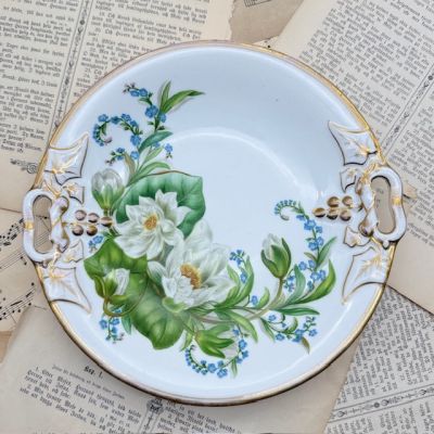 Блюдо Carl Tielsch Цветы 27 см фарфор Германия