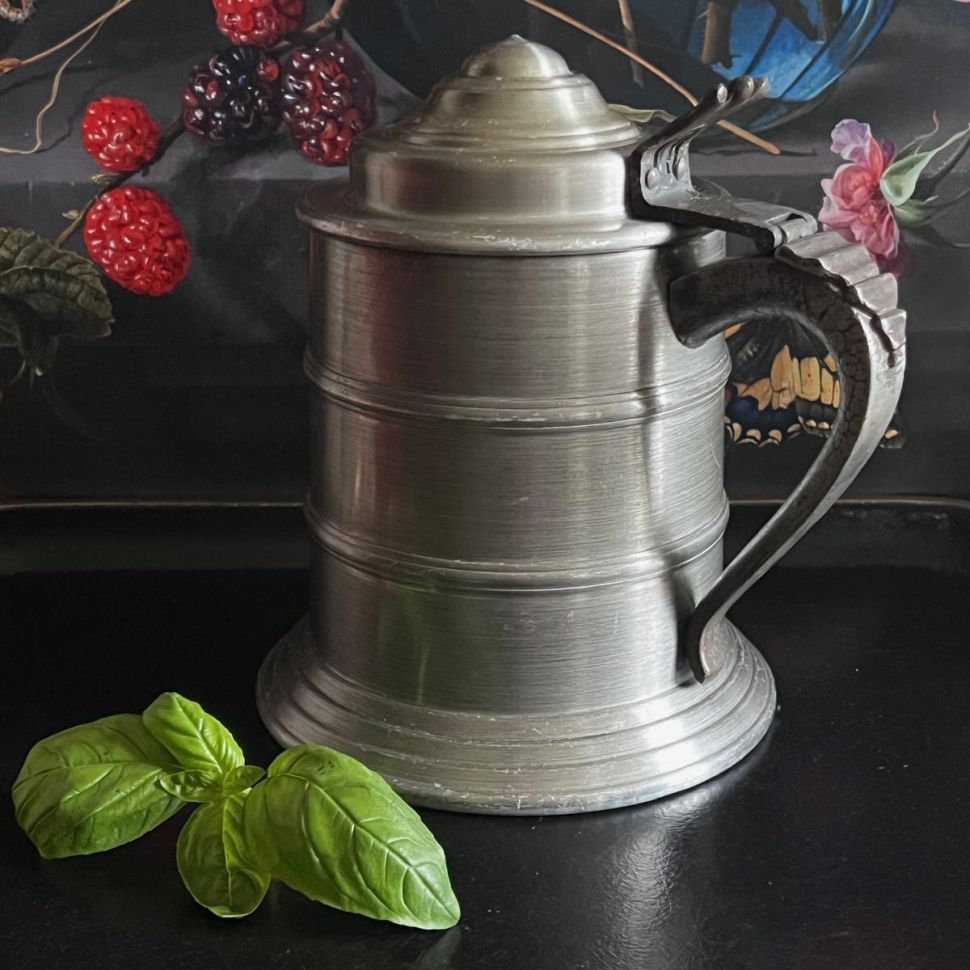 Ведро для льда в виде кружки с крышкой 1,1 л оловянный сплав