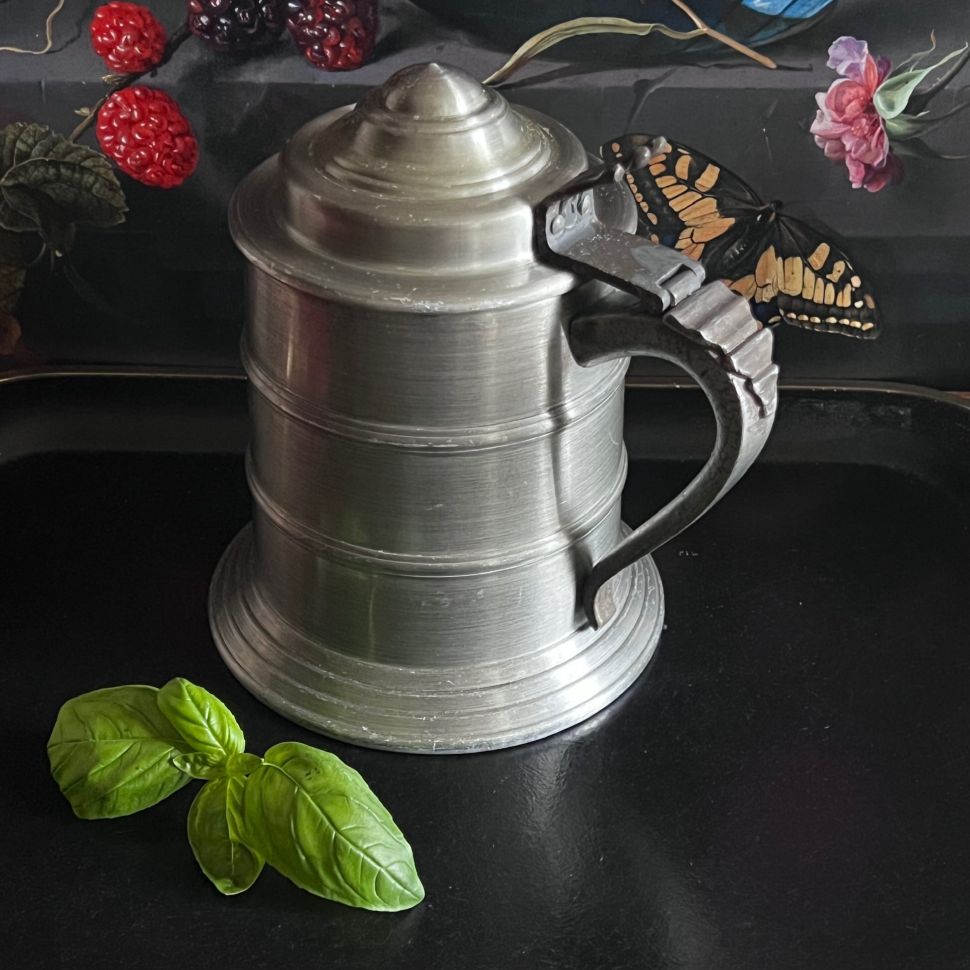 Ведро для льда в виде кружки с крышкой 1,1 л оловянный сплав