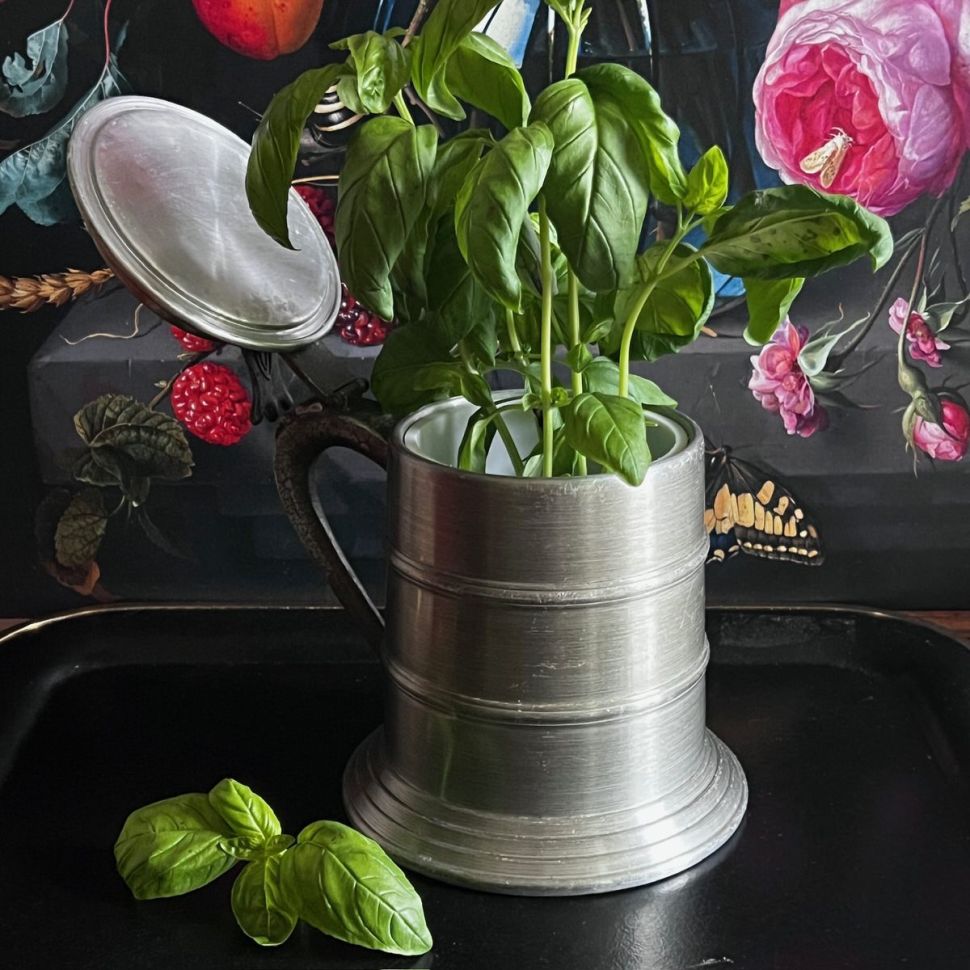 Ведро для льда в виде кружки с крышкой 1,1 л оловянный сплав