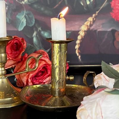 Подсвечник с держателем и подъемным механизмом 12 см латунь уценка