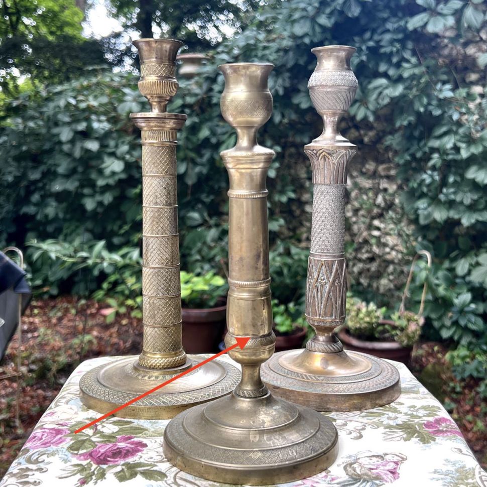 Подсвечник 25 см латунь Франция