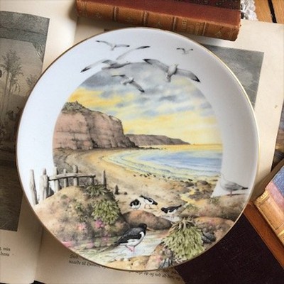 Тарелка Англия Royal Worcester FEBRUARY, Чайки