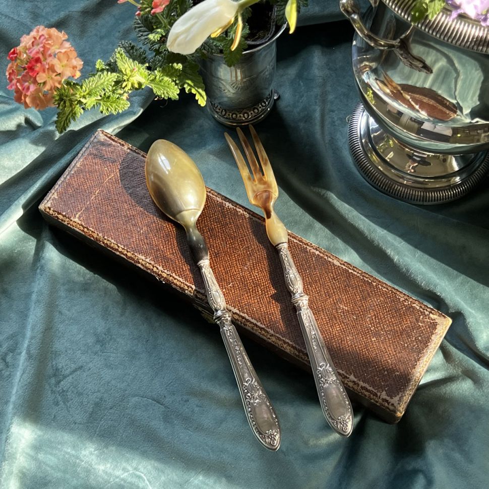 Ложка и вилка набор сервировочный  29 см Франция