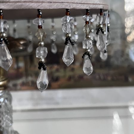 Лампа настольная с абажуром 47 см наливные полисмолы стекло Франция 