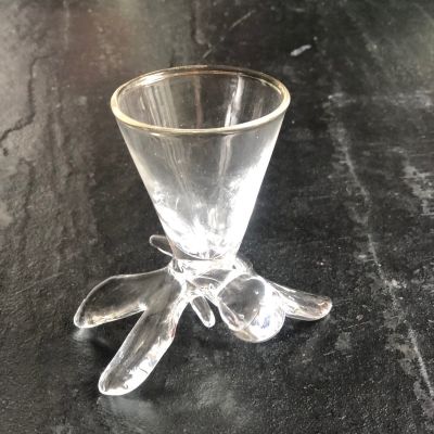 Рюмка 50 мл с ножкой бабочкой хрусталь Kastlosa Glashytta Швеция