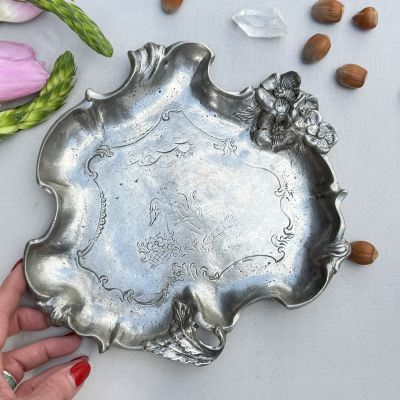 Блюдо Арнуво Ангел 24х22 см олово    
