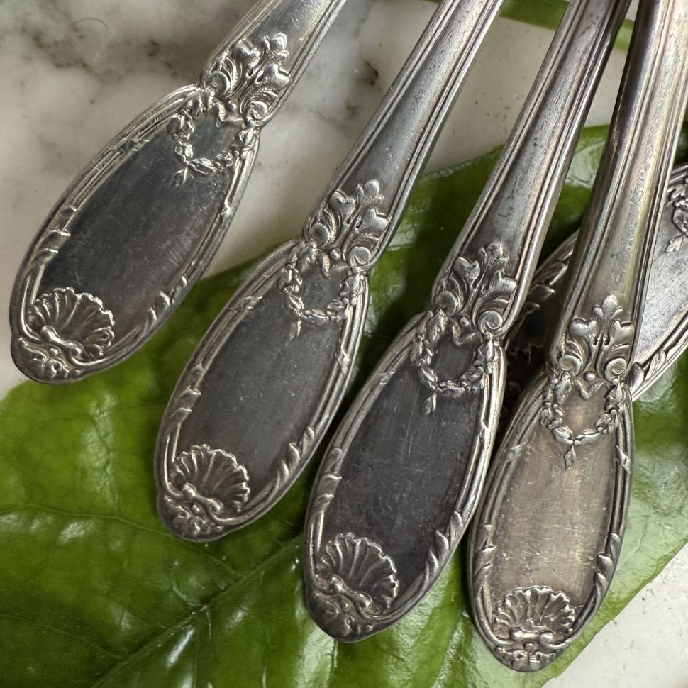 Ложка чайная 15 см серебрение Франция конец 19 века