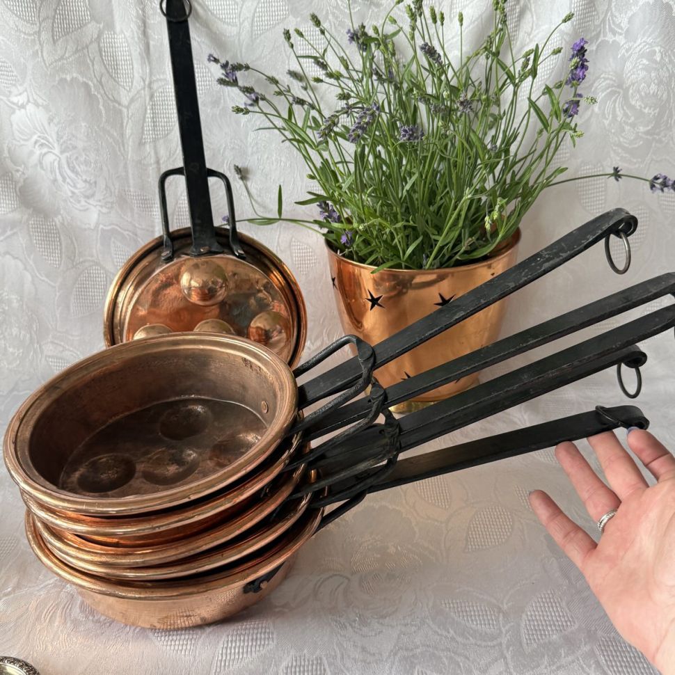 Сковорода для пончиков 18 см медь чугун