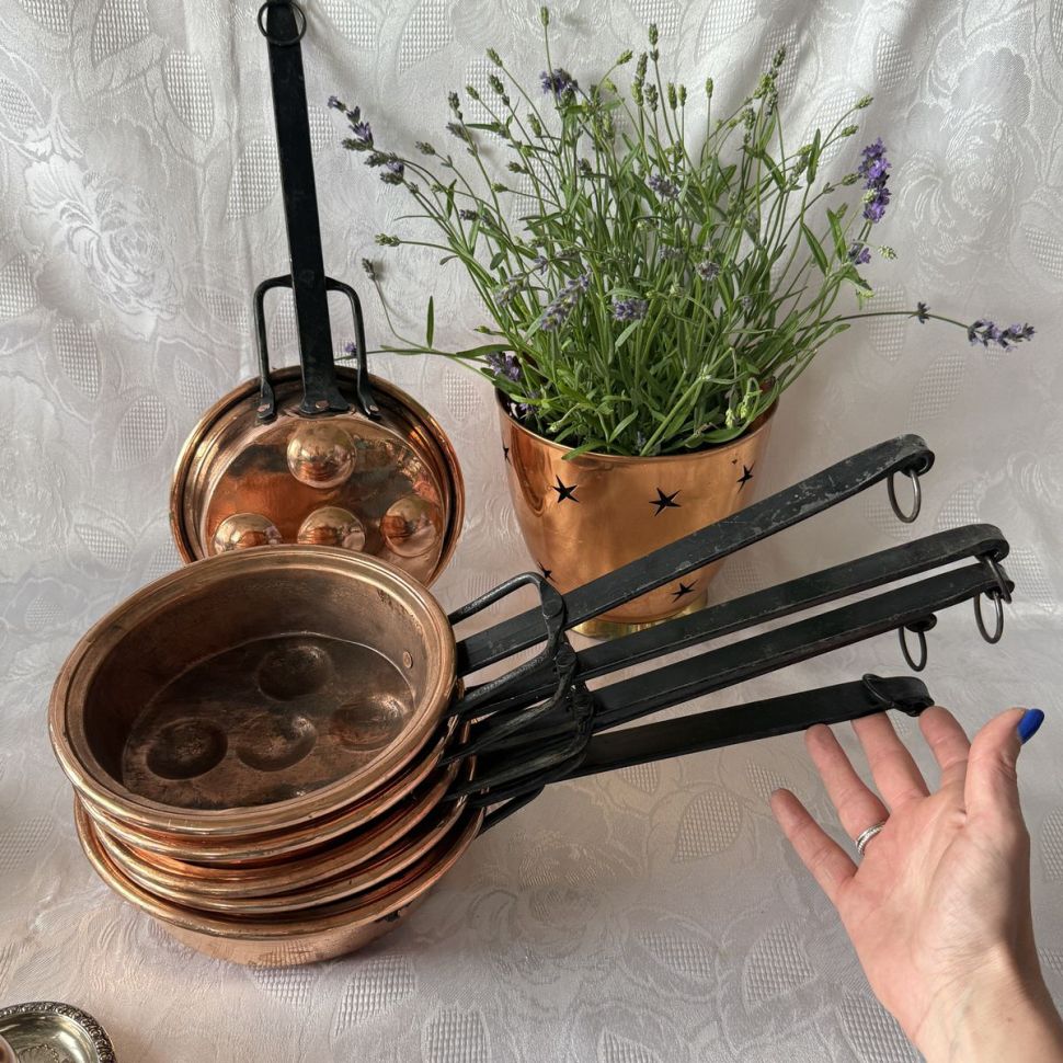 Сковорода для пончиков 18 см медь чугун