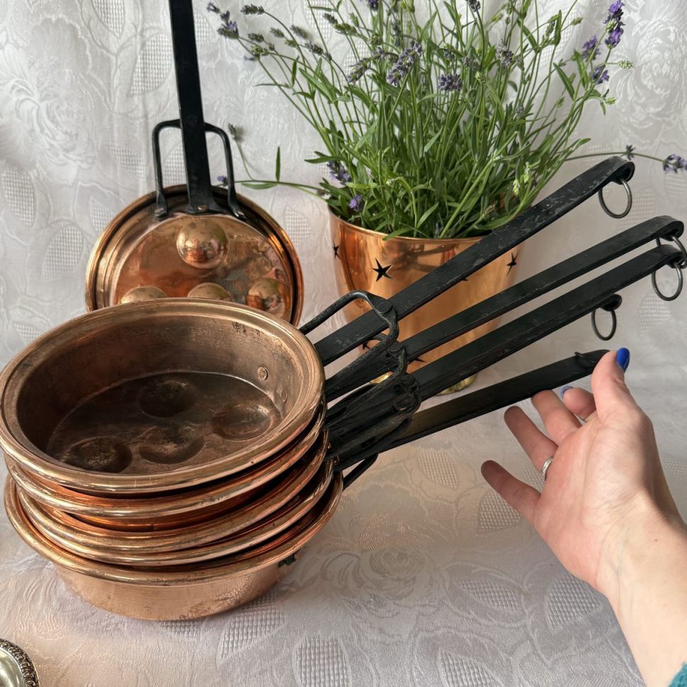 Сковорода для пончиков 18 см медь чугун