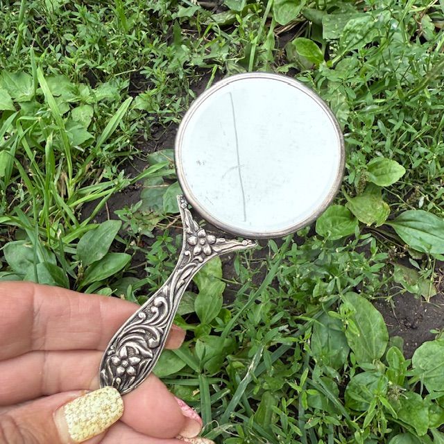 Зеркало ручное расческа 13 см серебро 1930-е гг