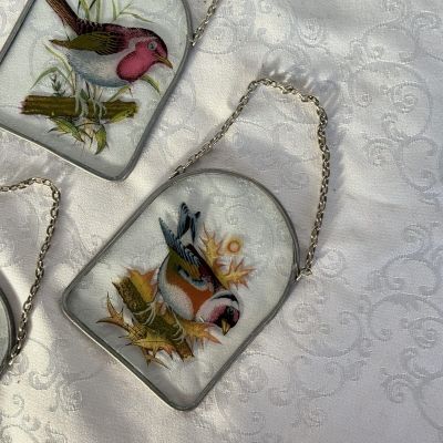 Витраж подвесной стекло металл 9х11 см