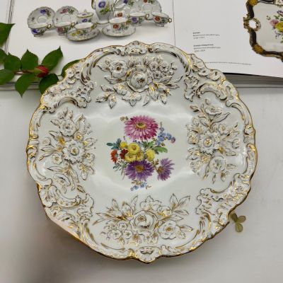 Блюдо Meissen 27 см Мейсенский букет 1924-34 г Германия