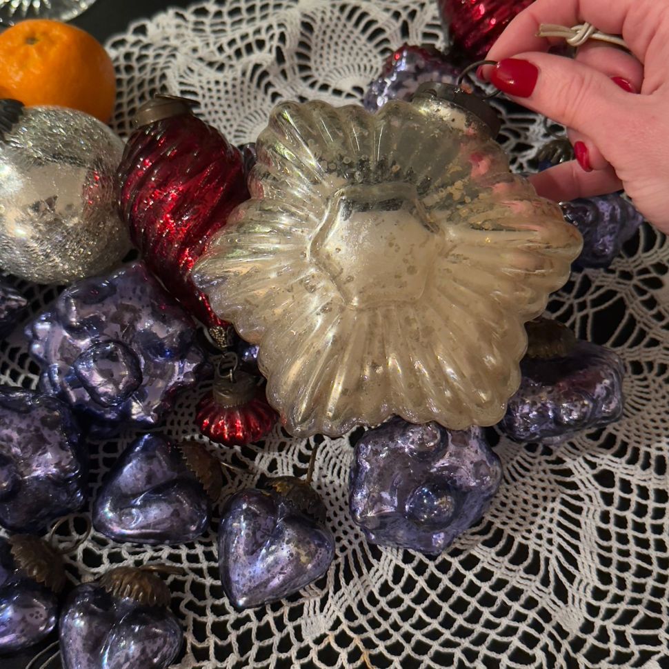 Елочная игрушка Зеркальная звезда 16 см ручная работа Нидерланды