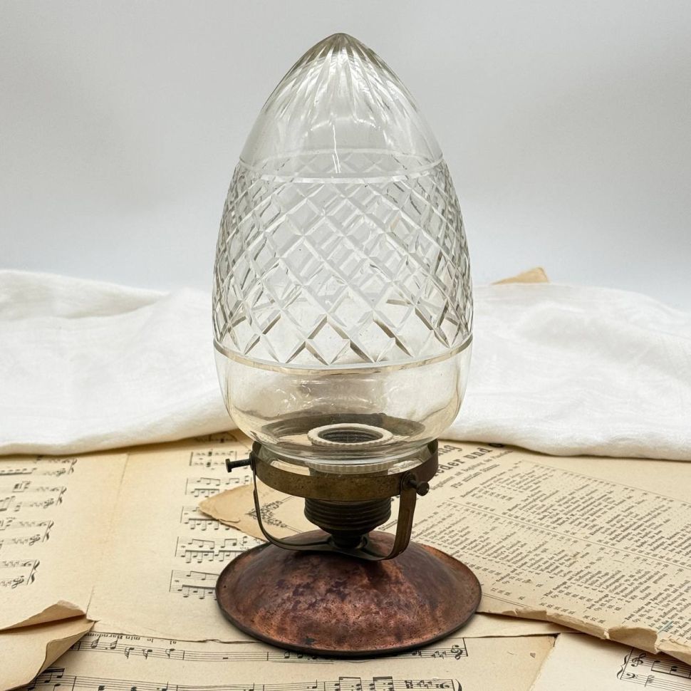 Лампа потолочная 25 см хрусталь медь