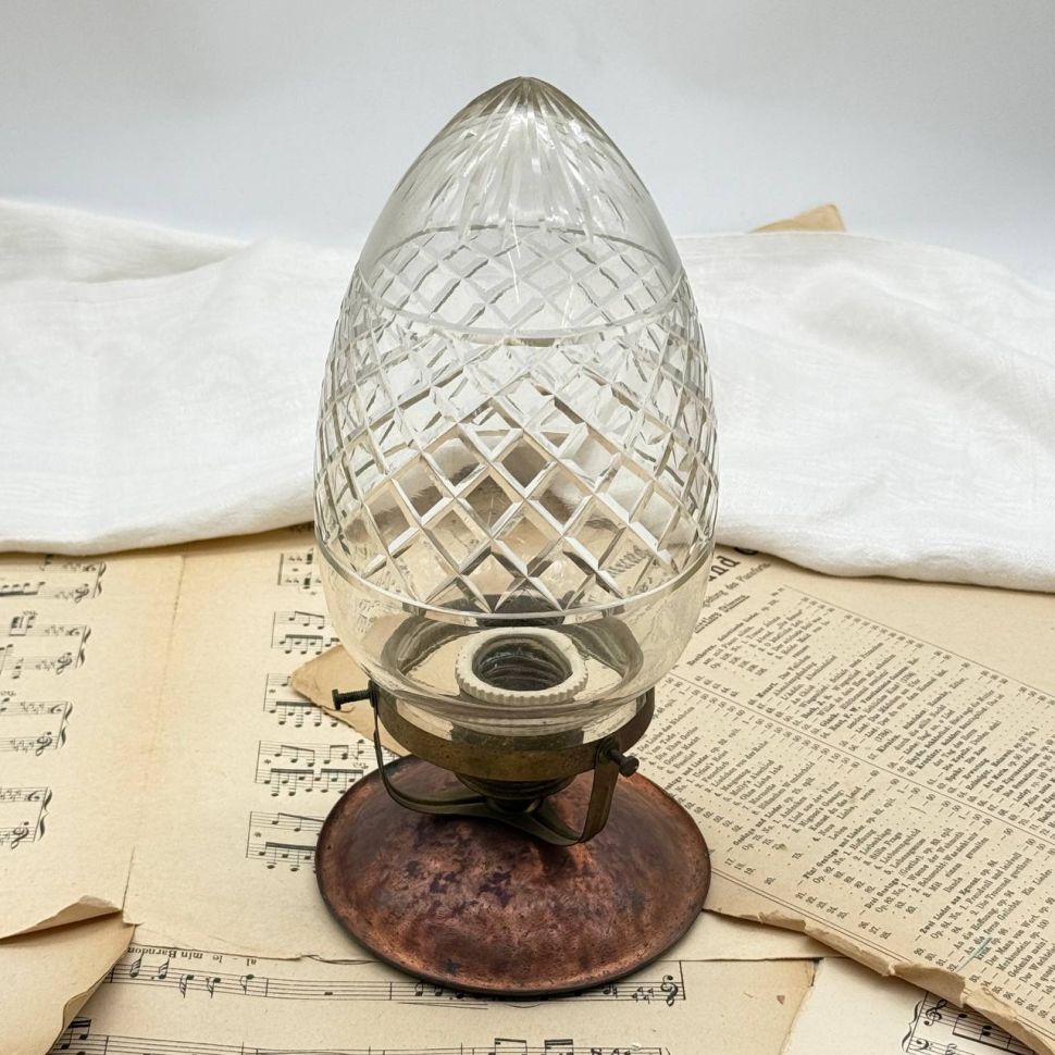 Лампа потолочная 25 см хрусталь медь