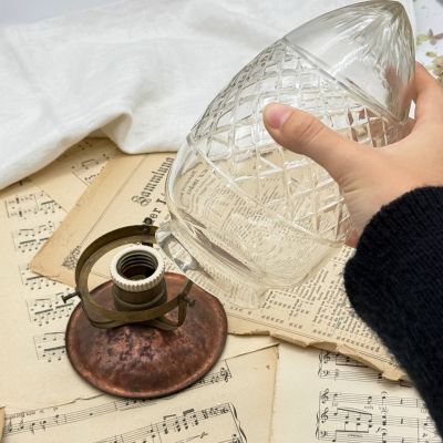 Лампа потолочная 25 см хрусталь медь