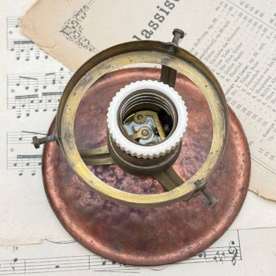 Лампа потолочная 25 см хрусталь медь