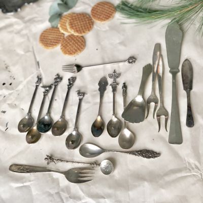 Ложка с олененком мельхиор