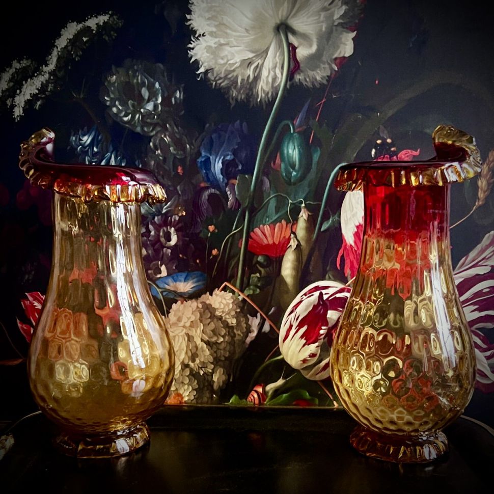 Ваза Мурано 33 см цветное стекло ручная работа