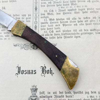 Нож перочинный 19 см латунь дерево сталь 