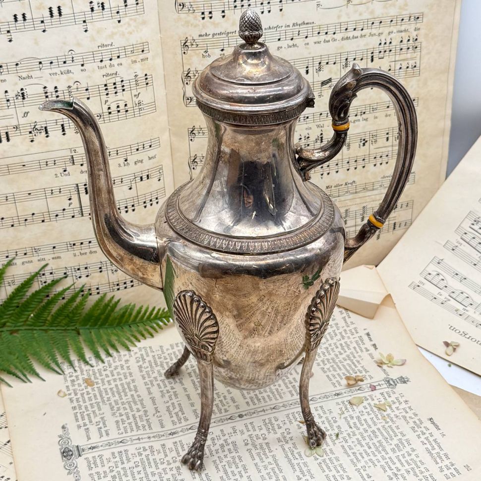 Кофейник 1,4 л на ножках UDNER серебрение Англия