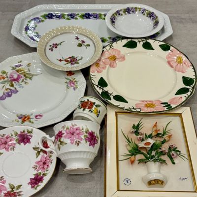 Сет с изъянами Цветочный с каподимонте 9 предметов