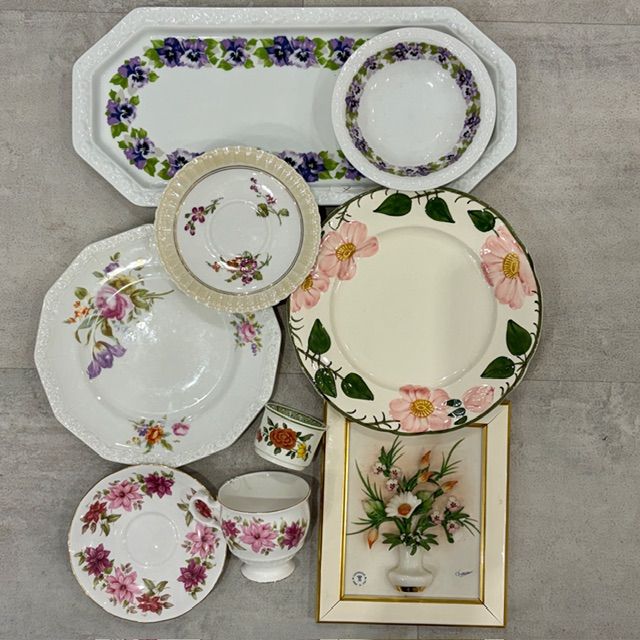 Сет с изъянами Цветочный с каподимонте 9 предметов