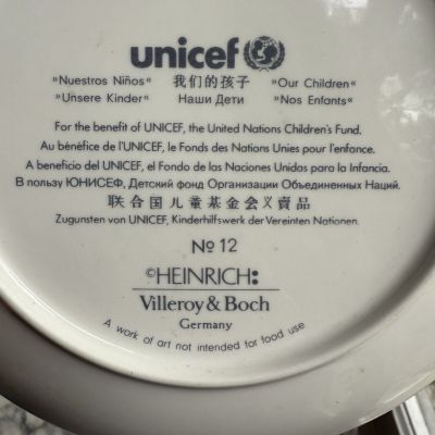 Тарелка Heinrich UNICEF Наши дети № 12 20 см фарфор Германия 