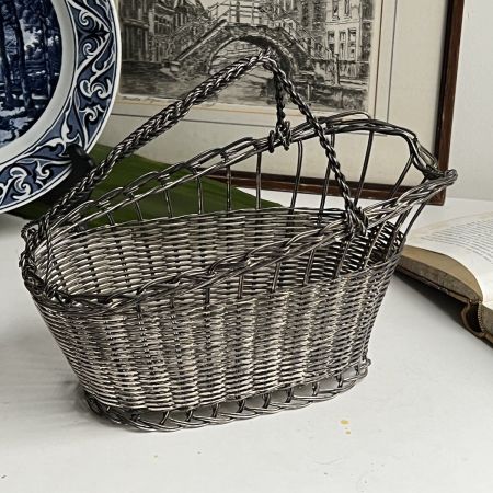 Корзина подставка для бутылки 26 см серебрение Франция