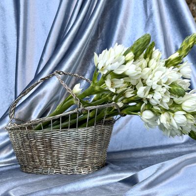 Корзина подставка для бутылки 26 см серебрение Франция