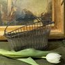 Корзина подставка для бутылки 25 см серебрение Франция