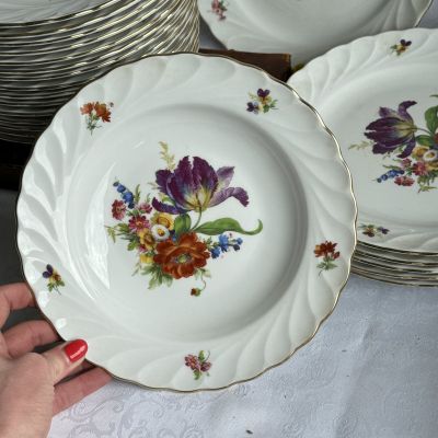 Тарелка глубокая Sсhirnding Мейсенский букет 23 см Германия