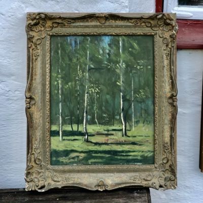 Картина масло в раме Лес