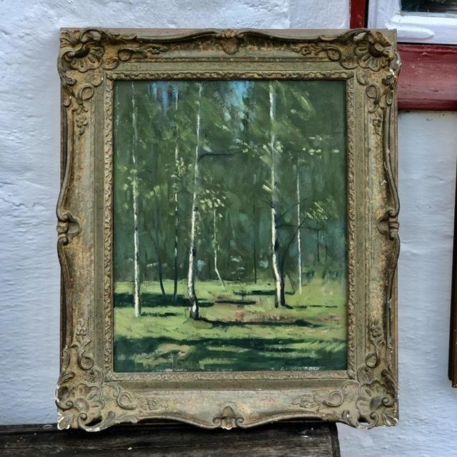 Картина масло в раме Лес