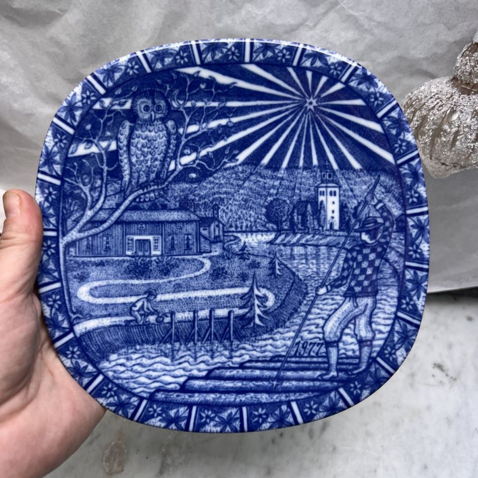 Тарелка 1977 квадрат Rorstrand Швеция