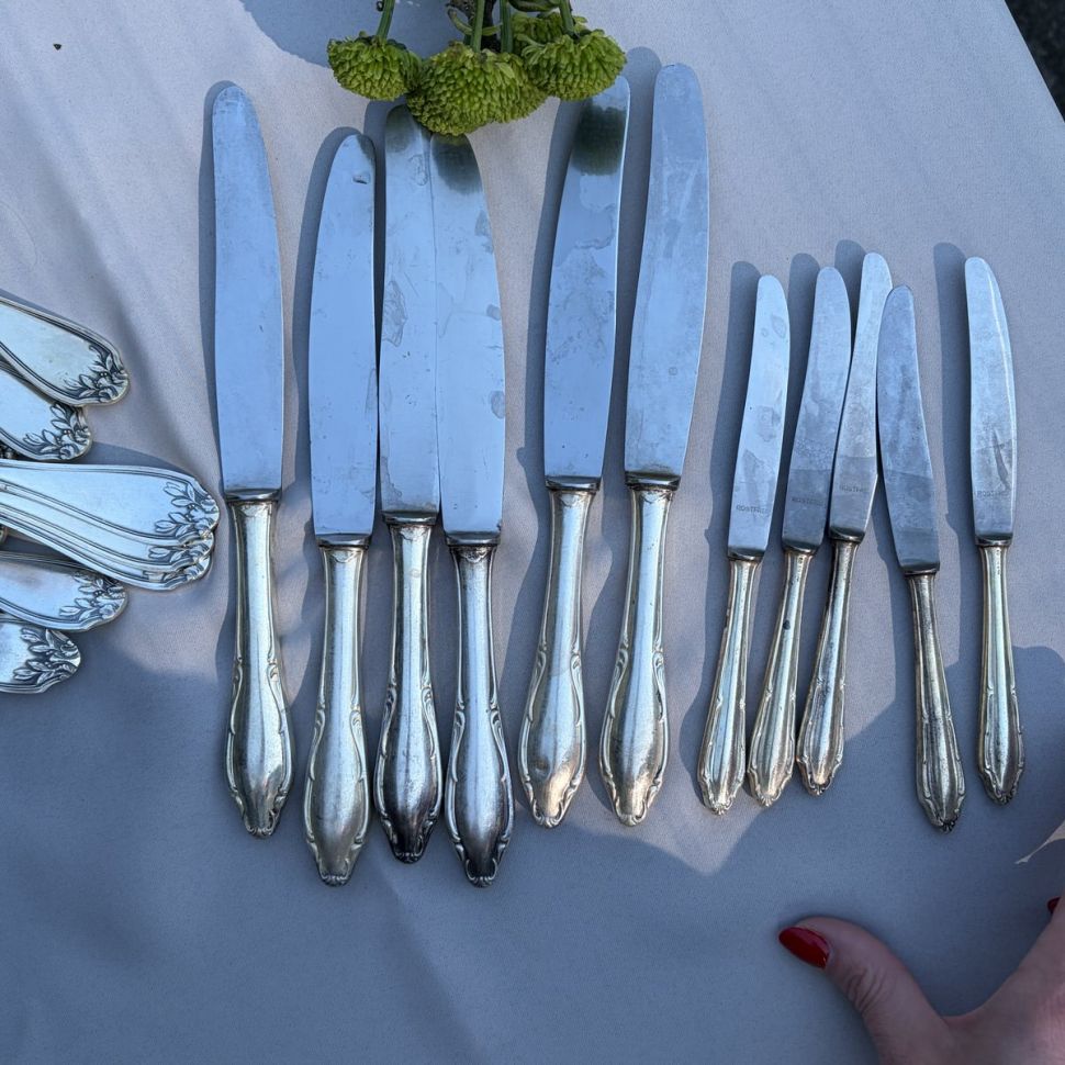Нож десертный 17,5 см серебрение сталь