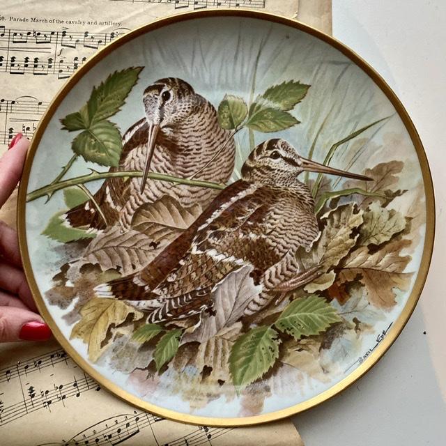 Тарелка Franklin Porcelain Gamebirds Limoges Woodcock 1979 23 см
